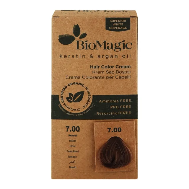 BioMagic Keratin & Argan Oil Permanent Hair Color Cream Set - 7/00 Blonde