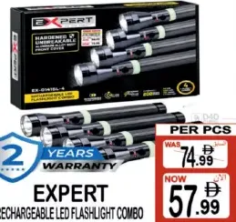 Expert Rechargeable Led Flashlight Combo