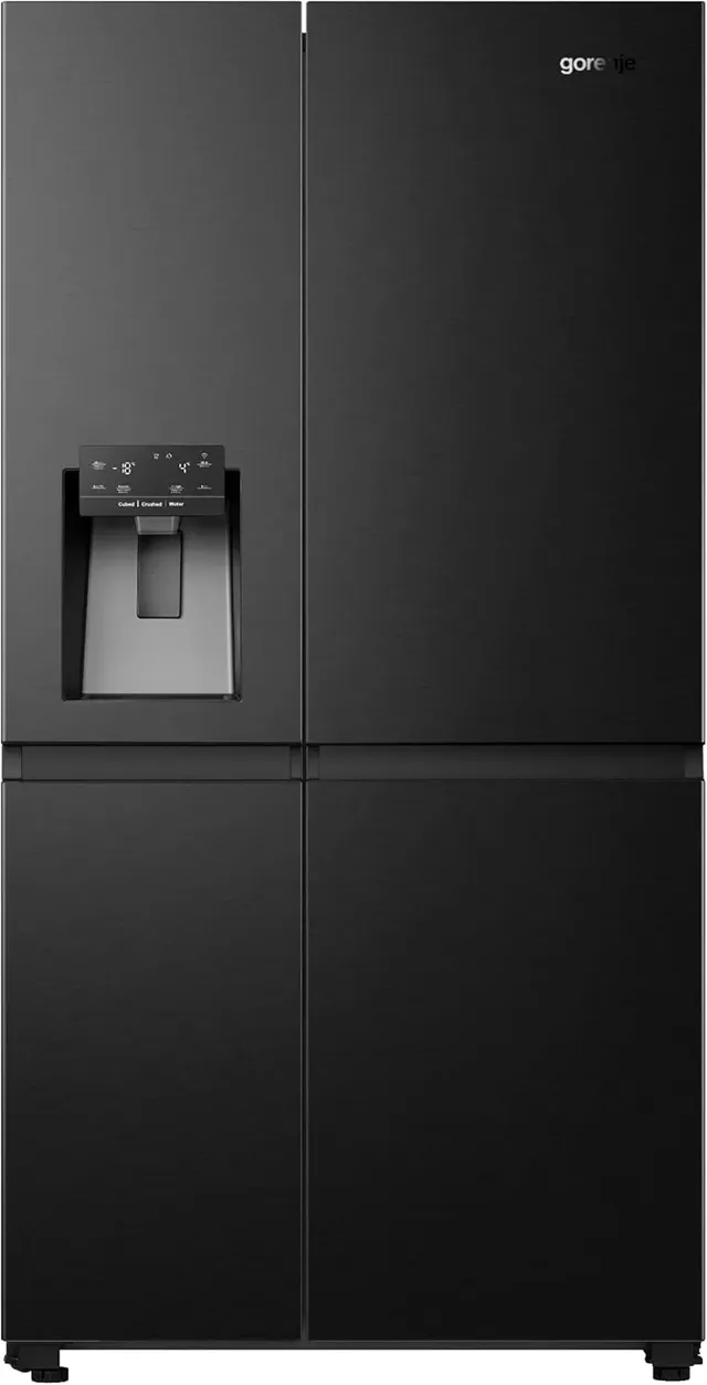gorenje Side by Side Refrigerator With Water Dispenser, Ice Maker with Crushed Ice, NoFrost, WiFi, SensoTech via LED Display, Super Cooling + Super Freeze, Inverter Compressor, NRS9181VBIU