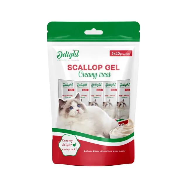 Delight Cat Wet Food Creamy Treat Scallop Flavor Gel Snacks