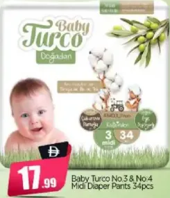 Baby Turco Midi Diaper Pants No.3 & No.4