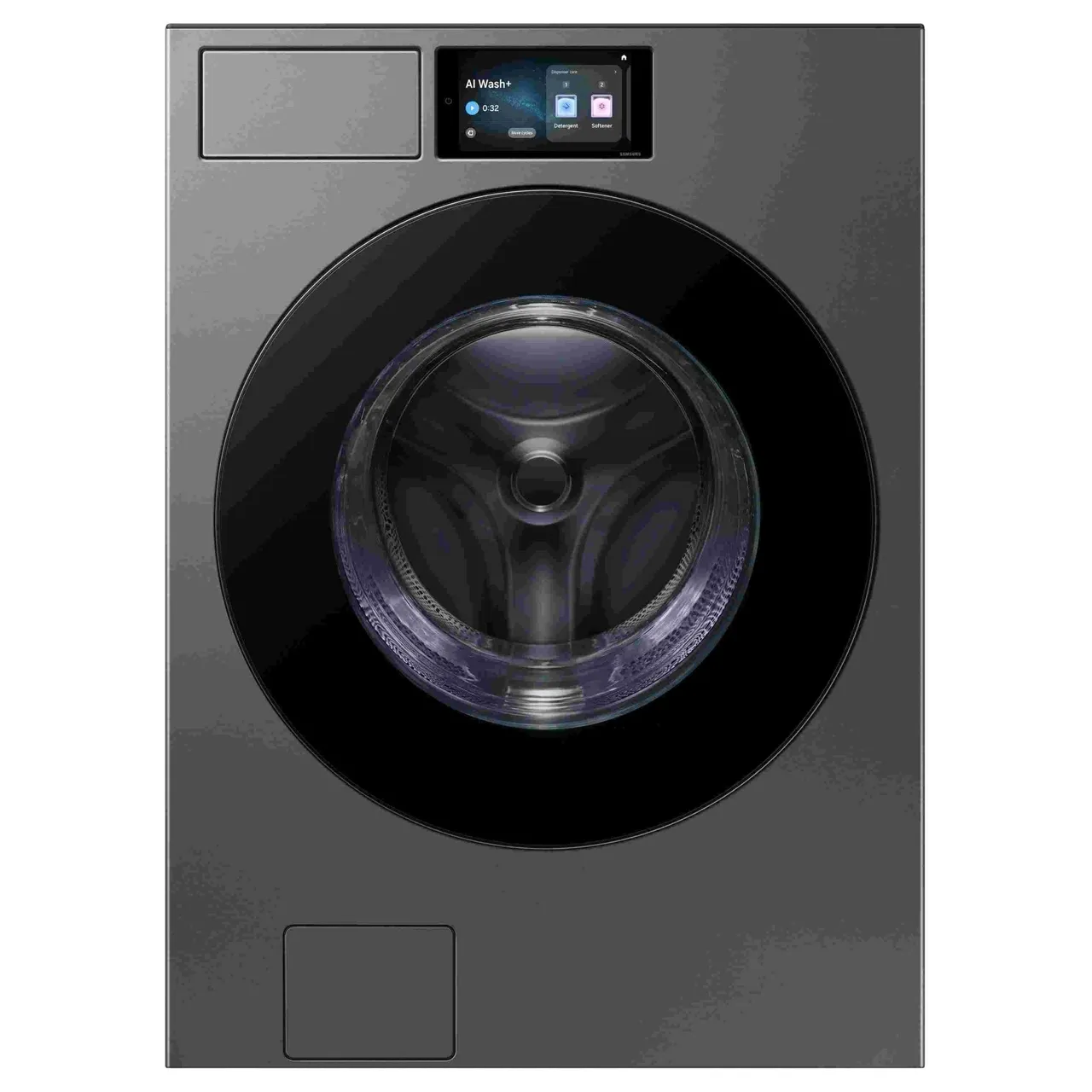 Samsung غسالة تحميل أمامي، فضي، WF90F26ADSGU