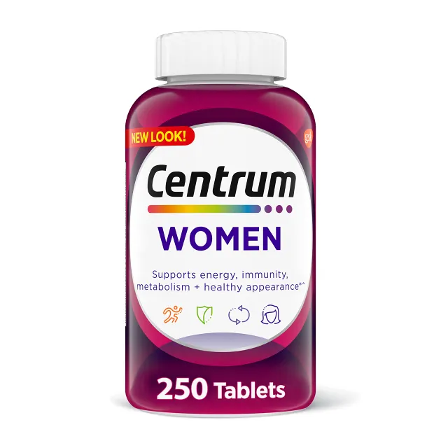 CentrumMultivitamin for Women MultivitaminMultimineral Supplement with Iron Vitamin D3 B Vitamins and Antioxidant Vitamins C and E Gluten Free NonGMO Ingredients 250 Count