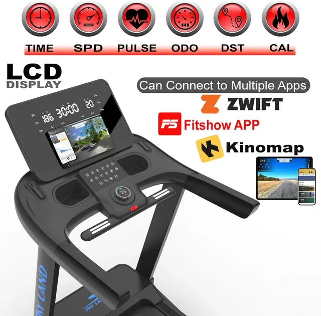 sky land Fitness Treadmill - AC Motor Treadmill 7 HP Peak, Bluetooth, Auto Incline (20%), Max - Premium Quality Treadmill for Home and Semi-Commercial Use