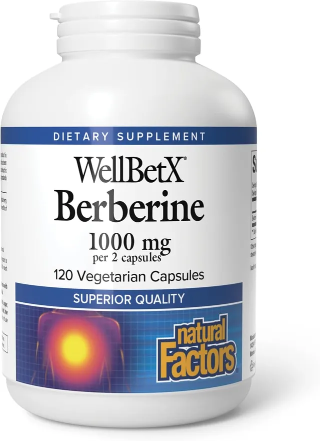 Natural Factors Wellbetx Berberine, 500mg, 120 Count