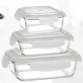 Borosil Rect. & Square Klip N Store Set 12DSPL12; Assorted Colors