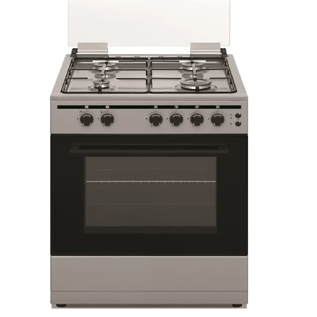 Akai 60x55cm Freestanding Cooker with 4 Burner, Full Safety CRMA66SC Silver