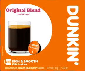 Dunkin كبسولات قهوة أمريكانو الخلطة الأصلية - 10 Caps