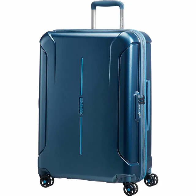 American Tourister Technum 4 Wheel Hard Casing Cabin Trolley 55cm Metallic Blue