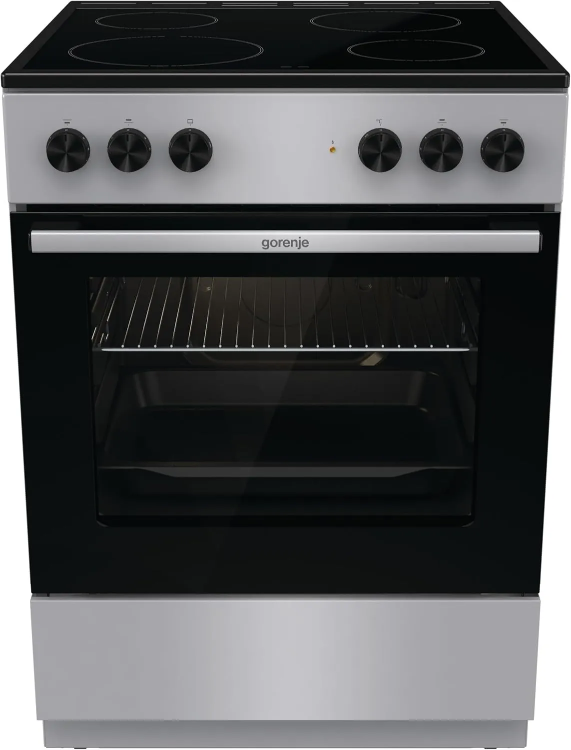 Gorenje طباخ كهربائي 60cm بسطح سيراميك زجاجي، سعة الفرن 65 Litres، صنع في جمهورية التشيك، GEC6A11SG - ضمان لمدة 1 سنة