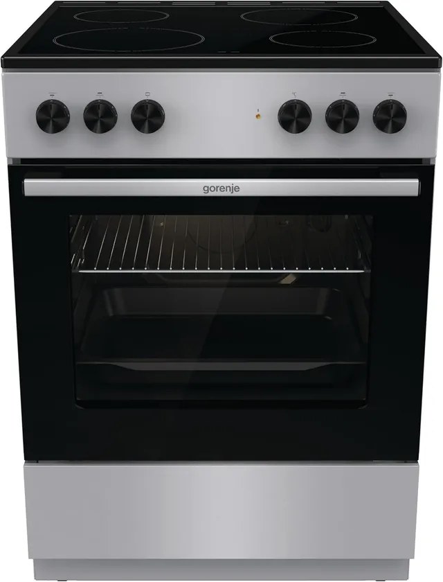 Gorenje 60cm Electric Cooking Range with Glass Ceramic Hob, 65 Litres Oven Capacity, Made in Czech Republic, GEC6A11SG - 1 Year Warranty