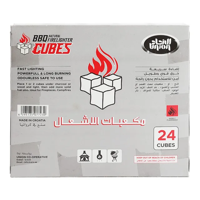 Union BBQ Natural Firelighter Cubes, 24 Cubes