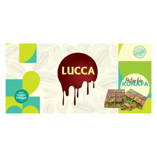 Lucca Pistachio Kunafa Chocolate Bar