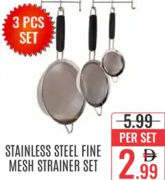Stainless Steel Fine Mesh Strainer Set