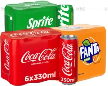Coca Cola / Sprite / Fanta Coca Cola / Sprite ليمون ونعناع / Sprite / Fanta برتقال / Fanta حمضيات علبة