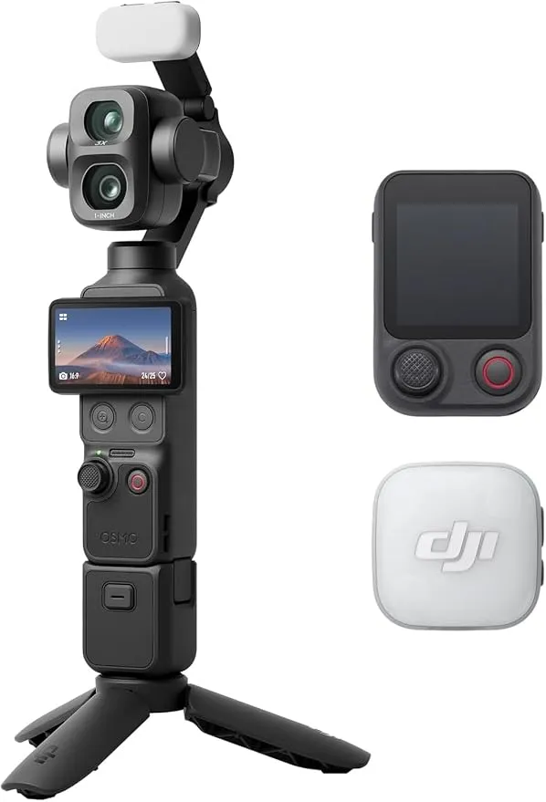 DJI Osmo Pocket 4P Vlog Combo 4K Dual Lens Gimbal Camera, Black