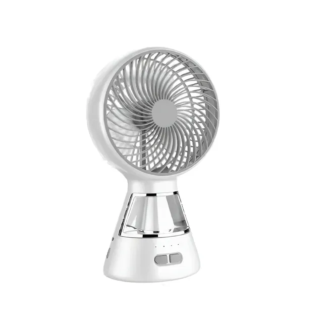silvonix Multi-Functional Rechargeable Table Fan with LED Light Dual USB Charging Ports 3 Wind Speed Settings Portable Desk Fan for Home, Office, Camping & Travel Cool Breeze