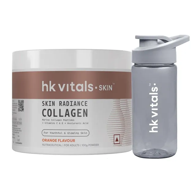 Hk Vitals Marine Collagen Supplement, Orange, and Sipper