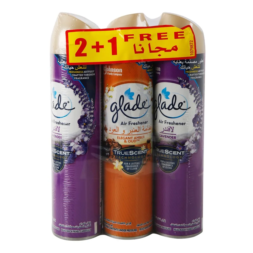 Glade معطر جو 2 لافندر + 1 عود عنبر أنيق