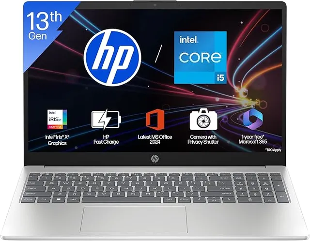 HP 15, 13th Gen Intel Core i5-1334U, (16GB DDR4,512GB SSD) Anti-Glare, Micro-Edge, FHD, 15.6''/39.6cm, Windows 11, Office 365, Silver - International version