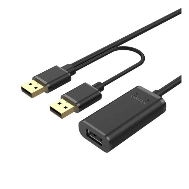 Unitek كابل تمديد نشط USB 2.0 بطول 20M - يعزز الاتصال لاستخدام الأجهزة لمسافات طويلة