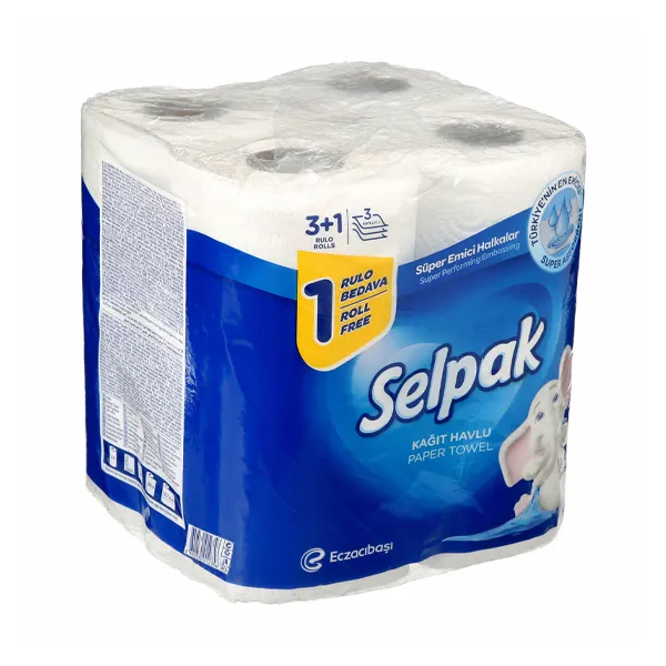 Selpak Kitchen Paper Towel Roll 3 Ply - 4 Rolls