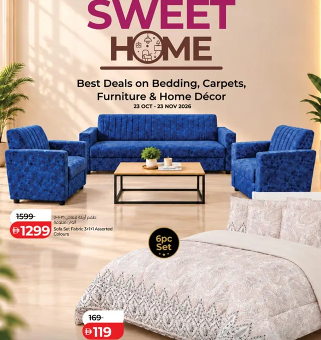 Sofa Set Fabric Assorted Colours