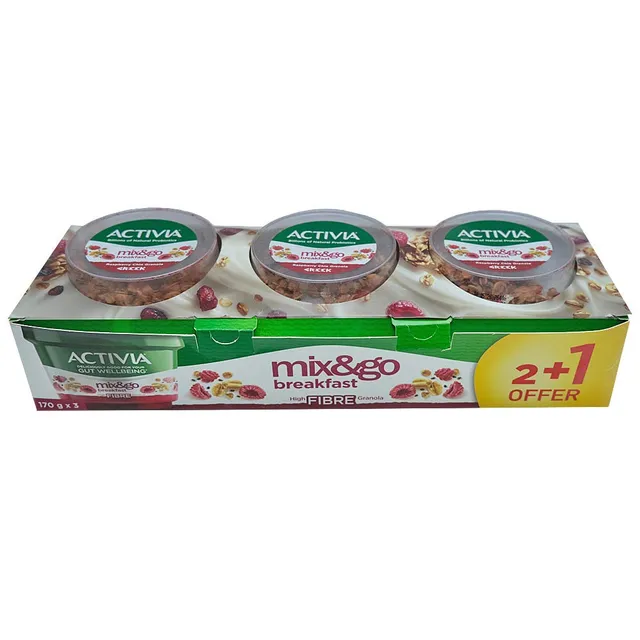 Activia Mix & Go Yoghurt Honey & Oats / Chia Raspberry