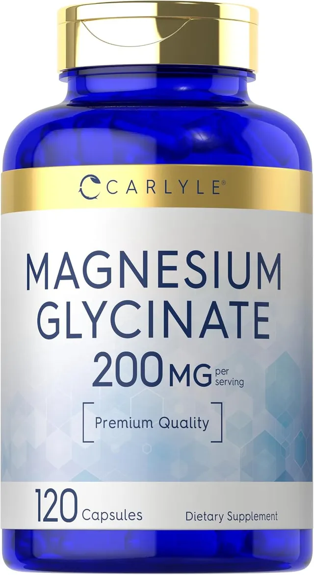 Carlyle Magnesium Glycinate, 200mg, 120 Capsules, Non-Gmo & Gluten Free Supplement