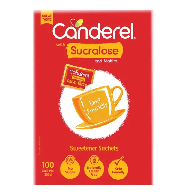 Canderel with Sucralose Low Calorie Sweetener 100 Sachets