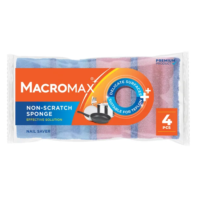 Macromax Non-Scratch Sponge - 4 Pcs