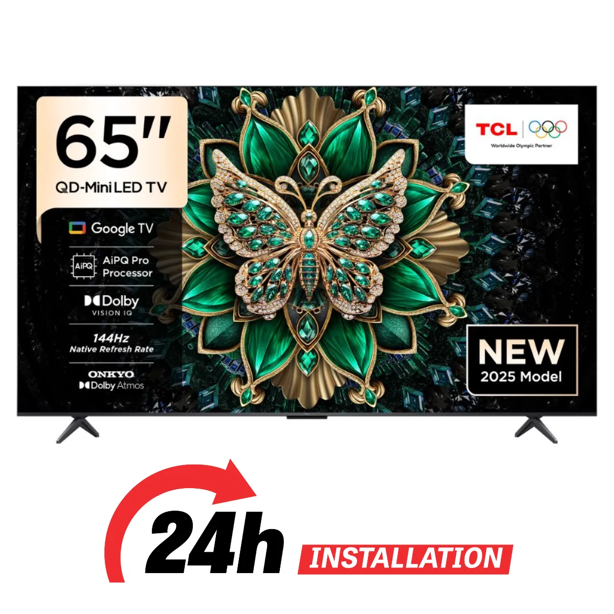 TCL تلفاز 65 Inch TV C6K Premium QD-MiniLED TV | | سلسلة التعتيم الدقيق حتى 512 Zones | سطوع HDR عالٍ | QLED | لوحة HVA | نظام صوتي ONKYO 2.1 Hi-Fi System | معالج AiPQ Pro Processor | معدل تحديث أصلي 144Hz | تصميم فائق النحافة | 2025