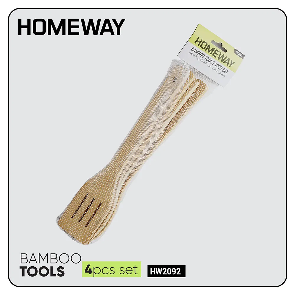 Homeway طقم أدوات الخيزران 4Pcs Hw2092