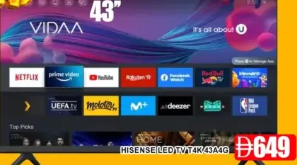 Hisense تلفاز Led T4K 43A4G