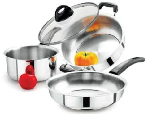 Kitchenmark طقم طبخ ستانلس ستيل