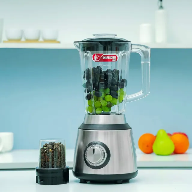 homeonics Heavy Duty Blender, Ice Crush Blender with Coffee & Spice Grinder, 2-Speed Control, Stainless Steel Blades, Smoothie Maker for Juices, Masala, Herbs, Nuts & Ice