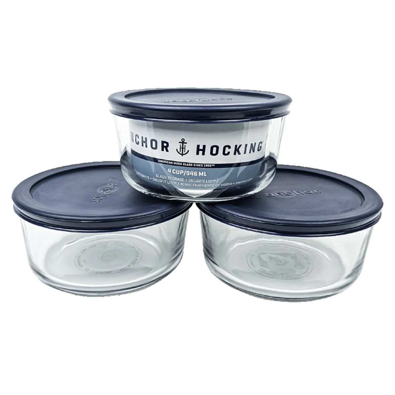 Anchor Hocking حاويات زجاجية دائرية، 6 Pc، 13173