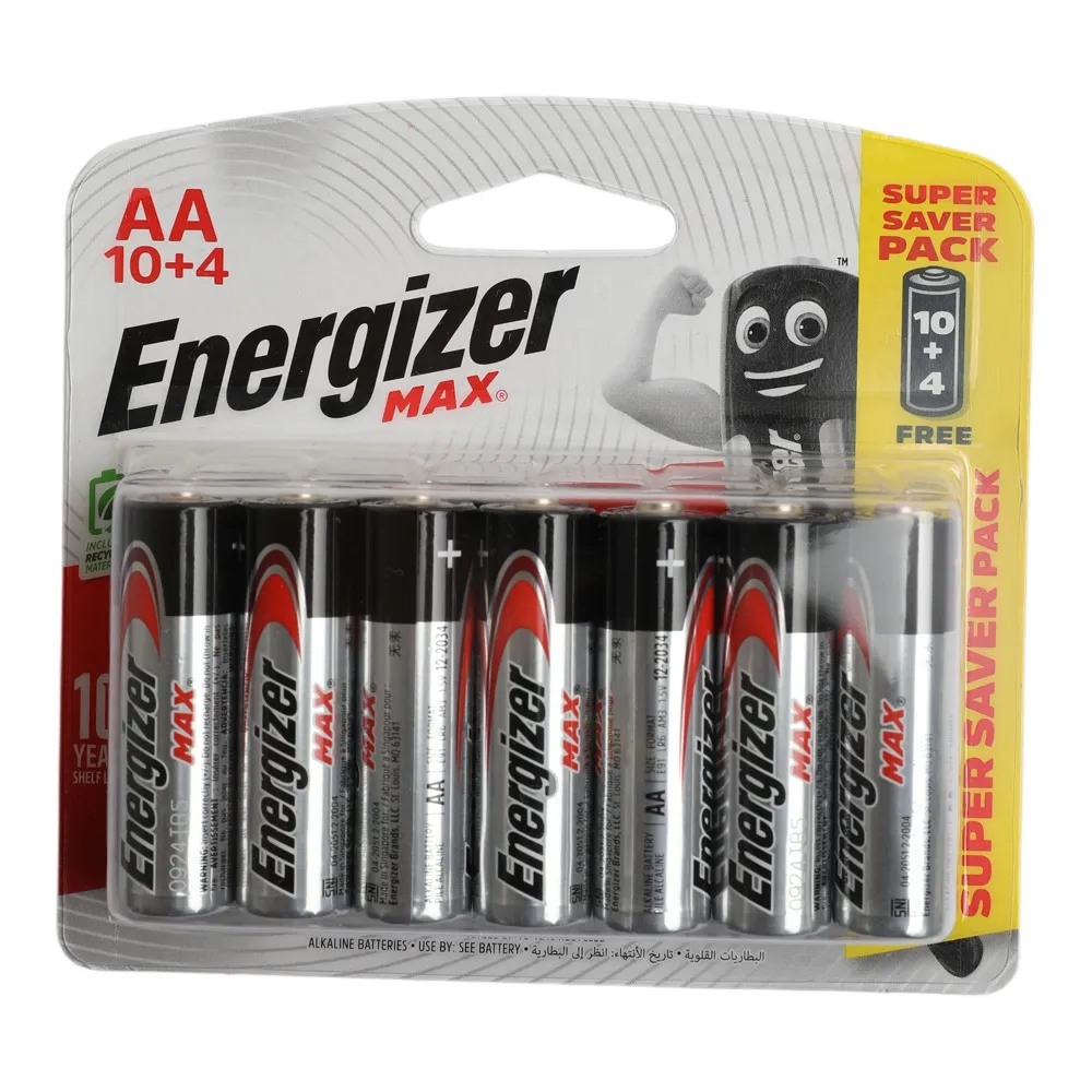 Energizer بطارية Max مقاس AA - 10+4 قطع