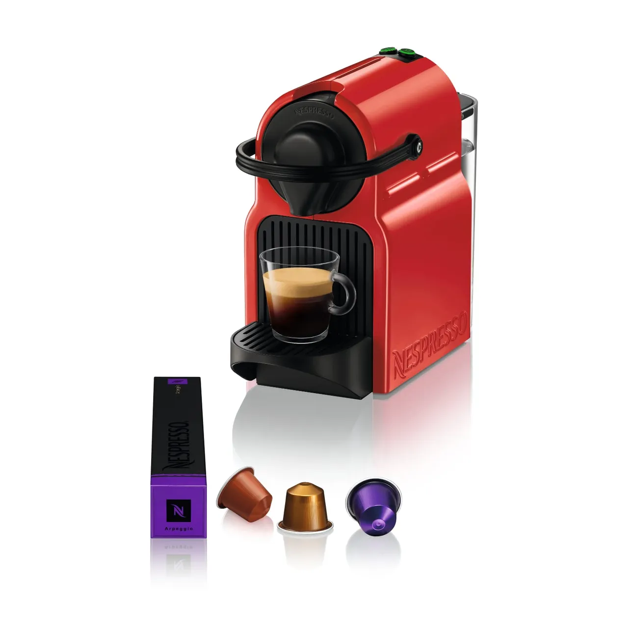 Nespresso ماكينة قهوة Inissia، أحمر، C40-ME-RE-NE4