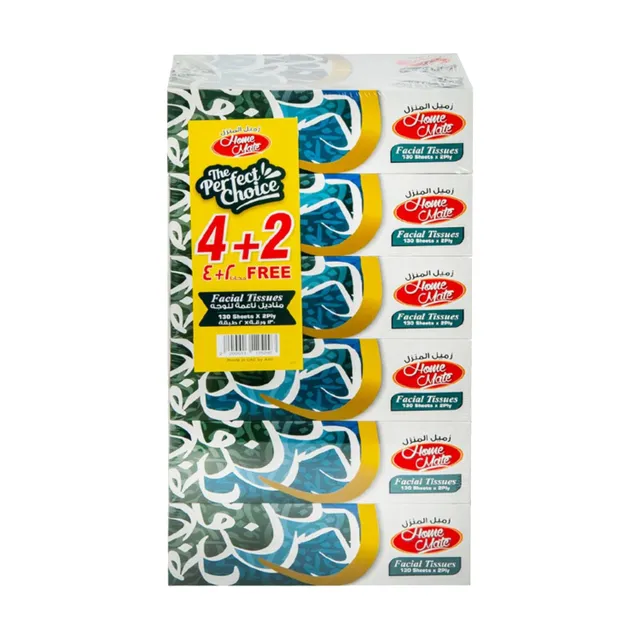Home Mate Facial Tissue 2ply Value Pack 6 x 130 Sheets