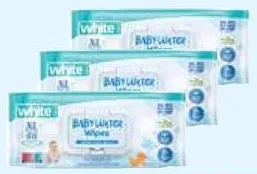 white Baby Solo Wet Wipes XL 99.5% Water