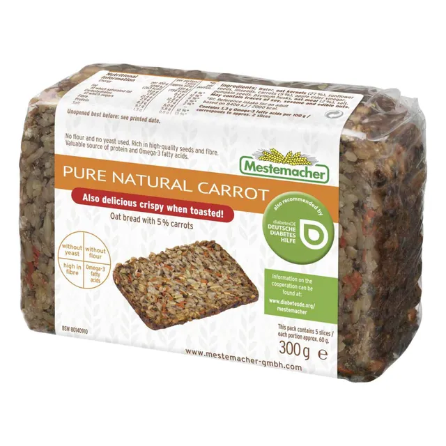 Mestemacher Pure Natural Carrot Oat Bread