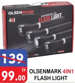 Olsenmark مصباح يدوي 4 في 1
