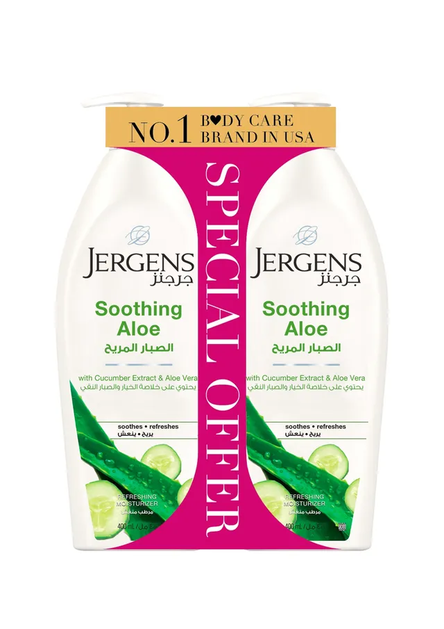 Jergens Soothing Aloe With Cucumber Extract And Aloe Vera Refreshing Moisturizer Lotion