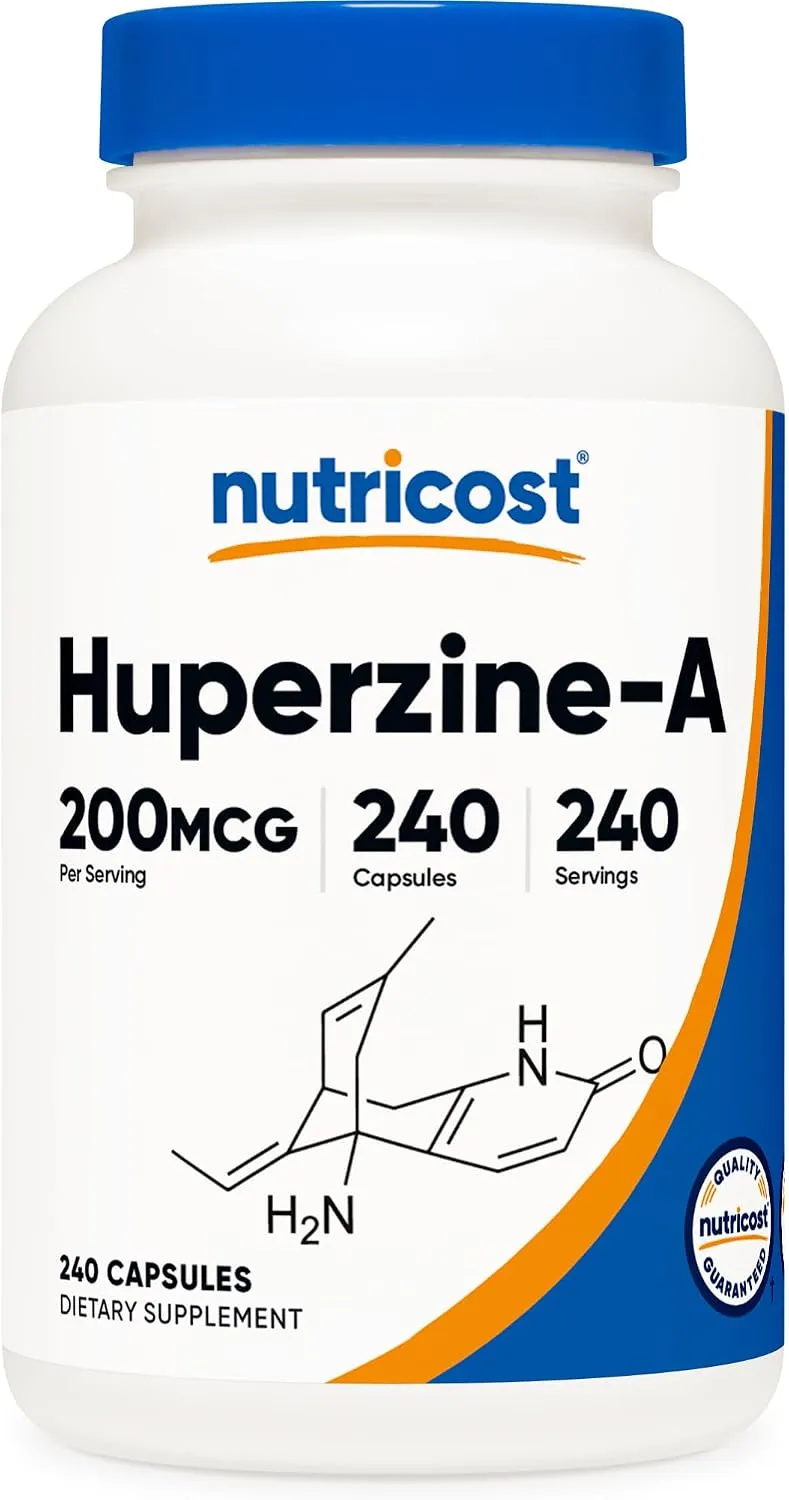 Nutricost كبسولات هوبرزين A 200mcg، 240 كبسولة، غير معدل وراثياً، مناسب للنباتيين