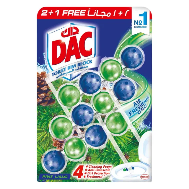 Dac Clean and Fresh Toilet Rim Block Pine Trio Power