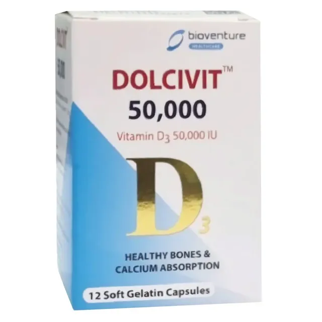 dolcivit D3 50,000IU Soft Gelatin Capsules 12's