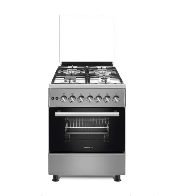 Daewoo 60x60cm Gas Cooker, Cast Iron Grid, Spacious Oven Capacity, Manual Ignition, DGC,665BSF, Turkey, 1 Year Warranty