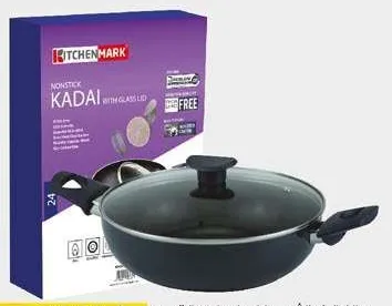 Kitchenmark Nonstick Kadai With Lid