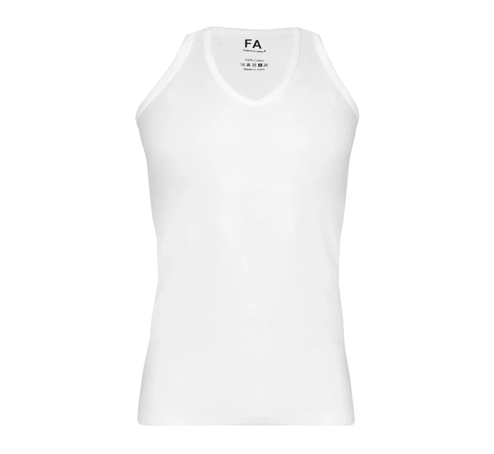 Fashion Academy فانيلة رجالية مضلعة 3 Pack مقاس Medium